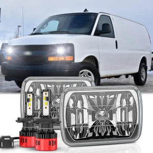 1Set 5x7 7x6" LED Headlights Hi-Lo For 1982-2012 Ford E-150 E-250 E-350 Van - Picture 1 of 12