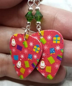 Santa Claus, Wrapped Gifts, and Snowflakes Guitar Pick with Swarovski Crystals - Picture 1 of 4