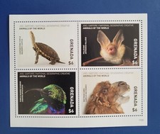 Grenada  2017 / Animals of the World - Bactrian Camel, Pallid Bat... / 4v ms