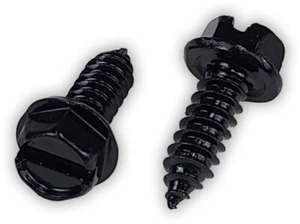 Tornillos de matrícula negros de cabeza hexagonal #14 x 3/4" (paquete de 100) - Imagen 1 de 1