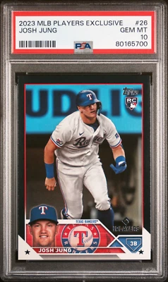 RARE 2023 Topps MLB Players Clubhouse Exclusive Josh Jung RC #26, PSA 10 POP 1 - Image 1 of 3