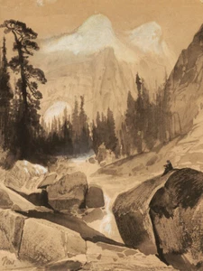 Stampa artistica The North Dome, Yosemite, California di Thomas Moran Giclée spedizione gratuita - Foto 1 di 3