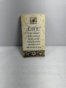 Wall Art Hand Cast Stone Decor Poem Life - Picture 1 of 7