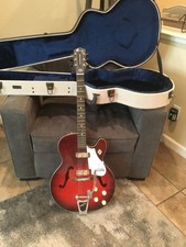 1964 Harmony Rocket Guitar w/USA Bigsby, Pro Set-up Players Guitar, New Case