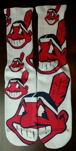 Custom Cleveland Indians Dry Fit socks MLB lebron gamma laney oreo III IV V - Picture 1 of 7