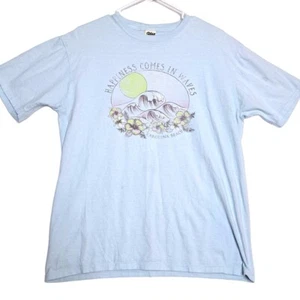 Camiseta Azul 84 Mujer M Happiness Comes in Waves Camiseta Isla Vacaciones Camisa Azul - Imagen 1 de 10