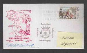1982 Schiffspostbeleg Schulschiff Deutschland zu Besuch in Ponta Delgada - Picture 1 of 1
