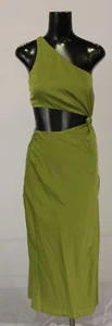 Showpo Women's Kaniva One Shoulder Open Back Midi Dress AK1 Olive Size US 2 NWT - Picture 1 of 4