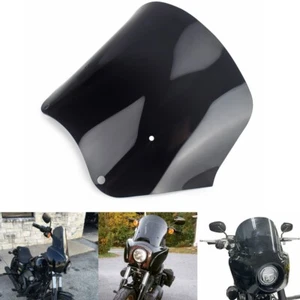 12" Smoke Front Fairing Windshield For Harley Dyna Street Bob Fat Bob Wide Glide - Picture 1 of 12