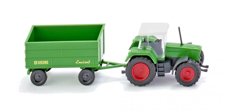 Wiking 96001 Fendt Favorit Con Rimorchio - Verde, N - Immagine 1 di 1