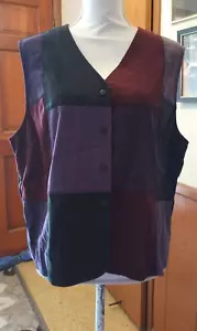 White Stag Size XL Stretch Sleeveless Vest Navy Purples 23" Long Gently Worn V1 - Picture 1 of 7