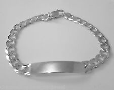 1x 925 Sterling Silver Mens Curb Bracelet ID Identity Gents 8.5" 