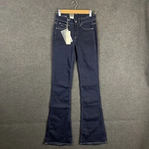 G-Star Raw 3301 Womens High Flare Jeans Size W25 L32 Blue Denim Mid Rise Zip Fly - Picture 1 of 22
