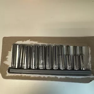 HUSKY Metric 10 Piece Chrome Socket Set, 1/4" Drive 6-Point Deep Well 4-13mm - Picture 1 of 2