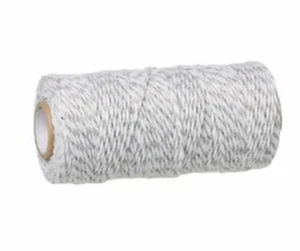 Baumwollschnur Kordel grau weiß 1,5mm ca.92 Meter Bastel-Schnur (1m/0,10€) DIY - Bild 1 von 7