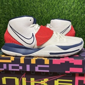 Nike Kyrie 6 USA 2020 White Blue Red Size 9 Sneakers Shoes w/ Box BQ4630-102 - Picture 1 of 10