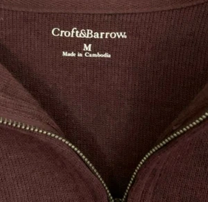 Croft Barrow Size Medium Pullover Sweater Maroon Mens Regular Fit Quarter Zip Z1 - Bild 1 von 5