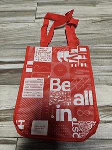 Lululemon Reusable Shopping Tote Bag Small Red And White - Picture 1 of 2
