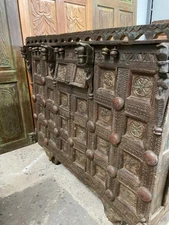 Handmade Vintage Antique Solid Wood Buffet| Indian Sideboard| White Wash Buffet|