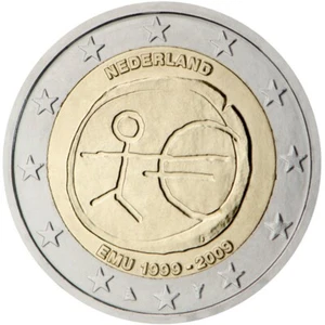 Netherlands - 2 Euro Commemorative 2009 10 Years of EMU - UNC FREE SHIPPING - Picture 1 of 3