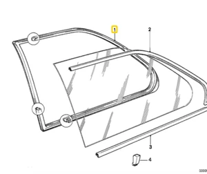Window sealing rear left for BMW E-30 - Picture 1 of 1