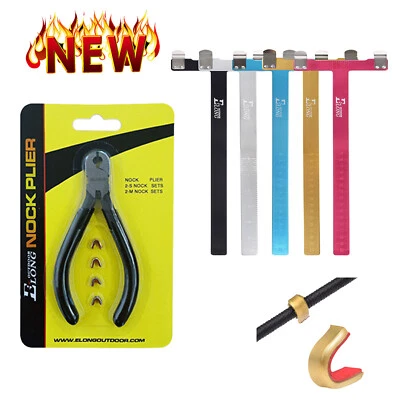 Archery String Nocking Buckle Plier BowString Nock +1 Bow T Square Ruler - Image 1 of 4