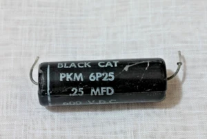 Vintage CDE Black Cat Capacitor PKM 6P25 .25 0.25uF 600V guitar - Picture 1 of 3