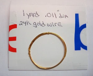 Filo d'oro puro morbido 24kt calibro 1 iarda 29 calibro 1,1 grammi incisione gioielli arte - Foto 1 di 3