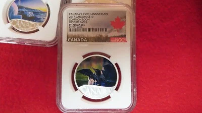 2017 Celebrating Canada, $10 Dollars .9999 Silver, Common loon Loonie, NGC PF70 - Image 1 of 3