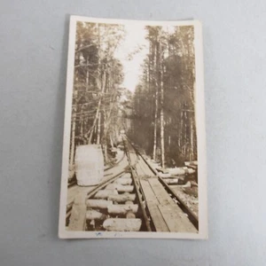 Antigua postal con foto real de pista de ferrocarril North Taunton MA RPPC - Imagen 1 de 2