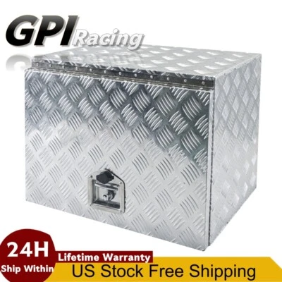24"x17"x18" Aluminum Under body Bed Trailer RV Truck Storage Tool Box - Image 1 of 4