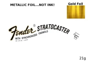 Fender Stratocaster Decalcomania Chitarra Foil Waterslide Testata Restauro Logo 21g - Foto 1 di 1