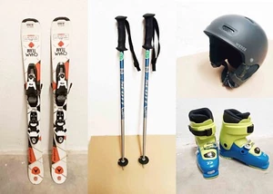 Kinderskiset. Skier 104 cm, Schuhe 256 mm, Stöcke 80 cm, Helm 52-54 S - Bild 1 von 21