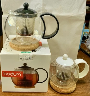 Bodum Assam Tea Press Teapot Glass 32 Oz No.1844 Made In Germany Plus Single - Image 1 of 4