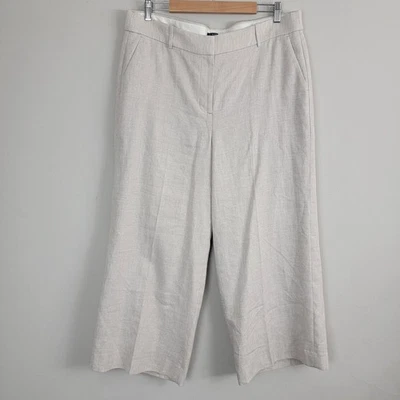 Pantalones J Crew Sidney para mujer 16 grises bolsillos tiro alto capri pierna ancha Foto 1 de 4