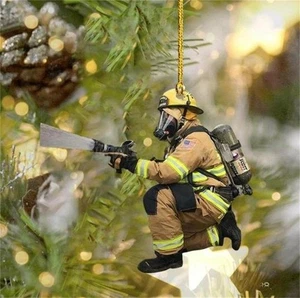 10Pcs Firefighter Ornament Christmas Tree Acrylic Tree Hanging Ornaments - Picture 1 of 9