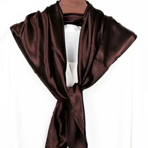Soft Satin Silk Scarf 90cm Pure Color Shawl Winter/Autumn/Spring - Picture 1 of 31