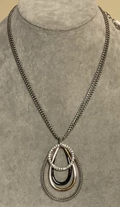 ELEGANT BRIGHTON NWT NEPTUNES RINGS BLACK CONVERTIBLE PENDANT STATEMENT NECKLACE - Picture 1 of 18