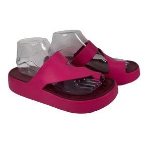 Crocs Women's Pink Getaway Platform Toe Loop Slip On Sandals 210834 Size 9 - Picture 1 of 11