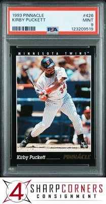 1993 PINNACLE #426 KIRBY PUCKETT TWINS HOF PSA 9 - Image 1 of 3