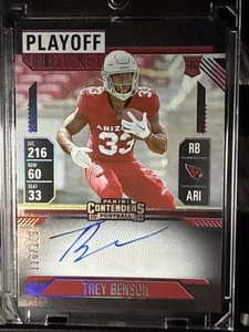 Boleto de playoffs plateado Panini Contenders #119 2024 automático/149 Trey Benson (RC, AU) - Imagen 1 de 3