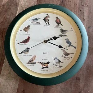 The Original Singing Bird Hanging Wall Sound Clock, 13 Inch, Green Works Great  - Picture 1 of 3
