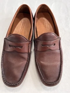 Allen Edmonds "SUPER SPORT DRIVER" Leather Penny Loafers 81/2 D Brown H3S1583 - Picture 1 of 14