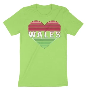 Wales Heart Flag T-Shirt, Unisex Welsh Heritage Pride Tee, European Vacation Tee - Picture 1 of 16