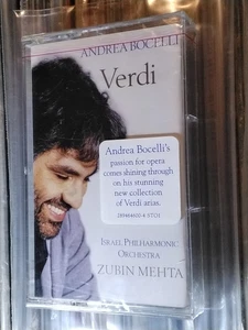 ORIG Andrea Bocelli CASSETTE Verdi USA HYPE STICKER SEALED OPERA CLASSICAL POP - Picture 1 of 4