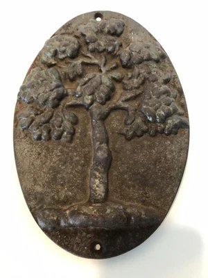 ANTIGUA MARCA DE FUEGO DE SEGURIDAD MUTUA ~ HIERRO FUNDIDO ~ GRAN PÁTINA Foto 1 de 4