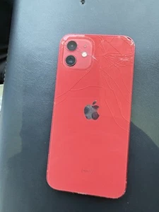 Apple iPhone 12 - 64GB - Red - (Unlocked) With Tik Tok (cracked) Not Bad - Photo 1 sur 2