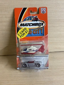 Matchbox Hero City Opel Speedster & Sea Rescue Helicopter 2-Pack MOC 2002 - Picture 1 of 3