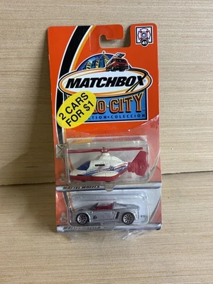 Matchbox Hero City Opel Speedster & Sea Rescue Helicopter 2-Pack MOC 2002 - Image 1 of 3