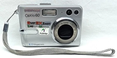 Pentax Optio 60 6.0MP Compact Digital Camera - Silver - Tested & Working - Image 1 of 4
